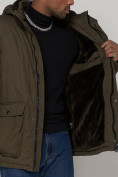 Оптом Куртка зимняя мужская классическая стеганная цвета хаки 2107Kh в Екатеринбурге, фото 13