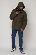 Оптом Куртка зимняя мужская классическая стеганная цвета хаки 2107Kh в Екатеринбурге, фото 5