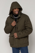 Оптом Куртка зимняя мужская классическая стеганная цвета хаки 2107Kh в Екатеринбурге, фото 7