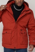Оптом Куртка зимняя мужская классическая стеганная оранжевого цвета 2107O в Казани, фото 10