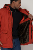 Оптом Куртка зимняя мужская классическая стеганная оранжевого цвета 2107O в Казани, фото 13