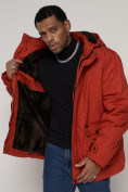 Оптом Куртка зимняя мужская классическая стеганная оранжевого цвета 2107O в Казани, фото 14