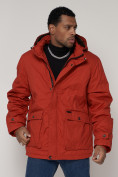 Оптом Куртка зимняя мужская классическая стеганная оранжевого цвета 2107O в Казани, фото 6