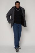 Оптом Куртка зимняя мужская классическая стеганная серого цвета 2107Sr в Екатеринбурге, фото 15