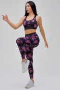 Оптом Спортивный костюм для фитнеса женский темно-фиолетового цвета 21102TF в Сочи, фото 13