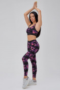Оптом Спортивный костюм для фитнеса женский темно-фиолетового цвета 21102TF