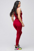 Оптом Спортивный костюм для фитнеса женский бордового цвета 21104Bo в Самаре, фото 4
