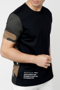 Оптом Мужская футболка с надписью камуфляж цвета 211086Kf в Екатеринбурге, фото 4