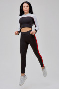 Оптом Спортивный костюм для фитнеса женский черного цвета 21111Ch в Перми, фото 22