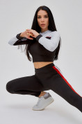 Оптом Спортивный костюм для фитнеса женский черного цвета 21111Ch в Новосибирске, фото 23