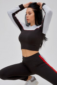 Оптом Спортивный костюм для фитнеса женский черного цвета 21111Ch в Перми, фото 27
