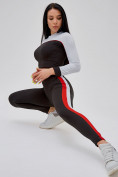 Оптом Спортивный костюм для фитнеса женский черного цвета 21111Ch в Перми, фото 29