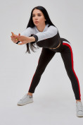 Оптом Спортивный костюм для фитнеса женский черного цвета 21111Ch в  Красноярске, фото 30