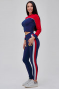 Оптом Спортивный костюм для фитнеса женский темно-синего цвета 21111TS в  Красноярске, фото 7
