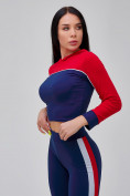 Оптом Спортивный костюм для фитнеса женский темно-синего цвета 21111TS в  Красноярске, фото 15