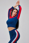 Оптом Спортивный костюм для фитнеса женский темно-синего цвета 21111TS, фото 30