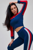 Оптом Спортивный костюм для фитнеса женский темно-синего цвета 21111TS, фото 35