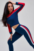 Оптом Спортивный костюм для фитнеса женский темно-синего цвета 21111TS, фото 37
