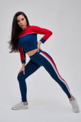Оптом Спортивный костюм для фитнеса женский темно-синего цвета 21111TS, фото 38