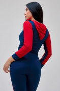 Оптом Спортивный костюм для фитнеса женский темно-синего цвета 21111TS, фото 41