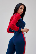 Оптом Спортивный костюм для фитнеса женский темно-синего цвета 21111TS в Казани, фото 42