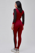 Оптом Спортивный костюм для фитнеса женский бордового цвета 21111Bo, фото 5