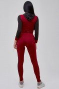 Оптом Спортивный костюм для фитнеса женский бордового цвета 21111Bo, фото 6