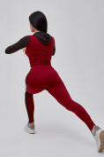 Оптом Спортивный костюм для фитнеса женский бордового цвета 21111Bo, фото 23