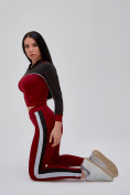 Оптом Спортивный костюм для фитнеса женский бордового цвета 21111Bo в Казани, фото 26