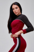 Оптом Спортивный костюм для фитнеса женский бордового цвета 21111Bo, фото 32