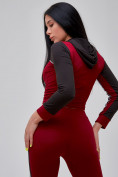 Оптом Спортивный костюм для фитнеса женский бордового цвета 21111Bo в Самаре, фото 35