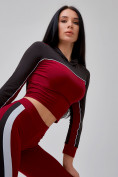 Оптом Спортивный костюм для фитнеса женский бордового цвета 21111Bo, фото 39