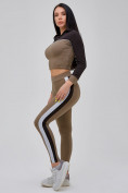 Оптом Спортивный костюм для фитнеса женский цвета хаки 21111Kh в Самаре, фото 29