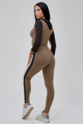 Оптом Спортивный костюм для фитнеса женский цвета хаки 21111Kh в Перми, фото 33