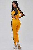 Оптом Спортивный костюм для фитнеса женский желтого цвета 21111J в Перми, фото 7