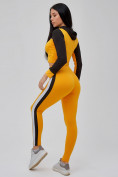 Оптом Спортивный костюм для фитнеса женский желтого цвета 21111J в Санкт-Петербурге, фото 9