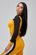 Оптом Спортивный костюм для фитнеса женский желтого цвета 21111J в  Красноярске, фото 14