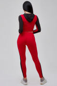 Оптом Спортивный костюм для фитнеса женский красного цвета 21111Kr в Самаре, фото 4