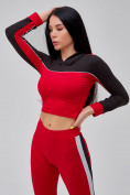 Оптом Спортивный костюм для фитнеса женский красного цвета 21111Kr в Перми, фото 9