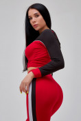 Оптом Спортивный костюм для фитнеса женский красного цвета 21111Kr в Казани, фото 13