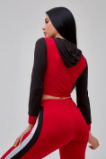 Оптом Спортивный костюм для фитнеса женский красного цвета 21111Kr в Перми, фото 14