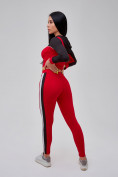 Оптом Спортивный костюм для фитнеса женский красного цвета 21111Kr в  Красноярске, фото 15