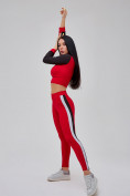 Оптом Спортивный костюм для фитнеса женский красного цвета 21111Kr в Самаре, фото 18