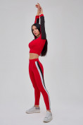 Оптом Спортивный костюм для фитнеса женский красного цвета 21111Kr в  Красноярске, фото 19