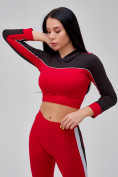 Оптом Спортивный костюм для фитнеса женский красного цвета 21111Kr в Новосибирске, фото 25