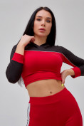 Оптом Спортивный костюм для фитнеса женский красного цвета 21111Kr в Перми, фото 26