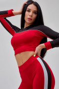 Оптом Спортивный костюм для фитнеса женский красного цвета 21111Kr в  Красноярске, фото 28