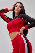 Оптом Спортивный костюм для фитнеса женский красного цвета 21111Kr в Воронеже, фото 29