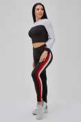 Оптом Спортивный костюм для фитнеса женский черного цвета 21111Ch в Самаре, фото 4