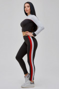 Оптом Спортивный костюм для фитнеса женский черного цвета 21111Ch в Перми, фото 6